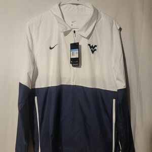 Nike On Field West Virginia Coaches 1/2 Zip Windbreaker CQ5136-100 Size Med